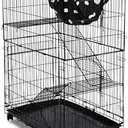 Homey Pet 3 Tier 40 Inch Cat Cage Indoor, Cat Crate Cat Enclosure Playpen, Metal Cat Kennels with 360 Lockable Casters, Removable Tray, Black