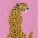 DOTAIN Pink Kitchen Towels,Preppy Cheetah Leopard Waffle Weave Kitchen Dish Towel Cloth Decor,Preppy Bathroom Decor(24x16inch)