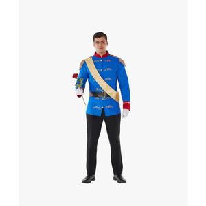 Morph Prince Charming Costume for Men – Royal Jacket, Sash & Belt – Adult Prince Outfit for Halloween, Parties & Events, M