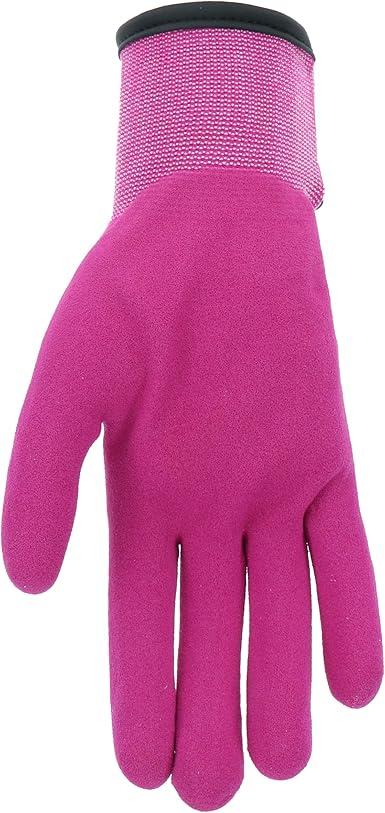 MUD Grip Women's Polyester Blend Shell and Water Resistant Sandy Nitrile Coated Palm Garden Gloves, Hook and Loop Closure, Abrasion Resistant, Excellent Grip, Purple, Medium/Large (MD31021M-WML) 