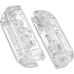 eXtremeRate DIY Replacement Shell Buttons for Nintendo Switch & Switch OLED, Transparent Clear Custom Housing Case with Full Set Button for Joycon Handheld Controller - Console Shell NOT Included