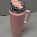 Meoky 40oz Tumbler with Handle, Stainless Steel Travel Mug with 2-in-1 Straw and Sip Lid, Vacuum Insulated Coffee Mug, 100% Leak Proof, Keeps Cold for 34 Hours or Hot for 10 Hours (Blush)