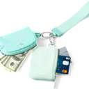Mum's Memory Mini Zip Around Wristlet Wallets for Women -KeyChain Wallet with Detachable Dual Pouch Wristlet -Key Chain Coin Purse Small Wallets
