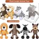 Elcoho 8 Pieces Safari Stuffed Animals Plush Jungle Animal Toys 9.8 Inch Zoo Stuffed Animals Set Cute Plush Toys for Animal Themed Parties Teacher Student Award, 8 Styles
