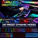 Interior Car LED Strip Lights, Acrylic LED Lights RGB Dreamcolor 6 in 1 with 175 inches 593 LEDs Fiber Optic Ambient Lighting Kits,APP and Remote Control 16 Million Colors Car Neon Lights