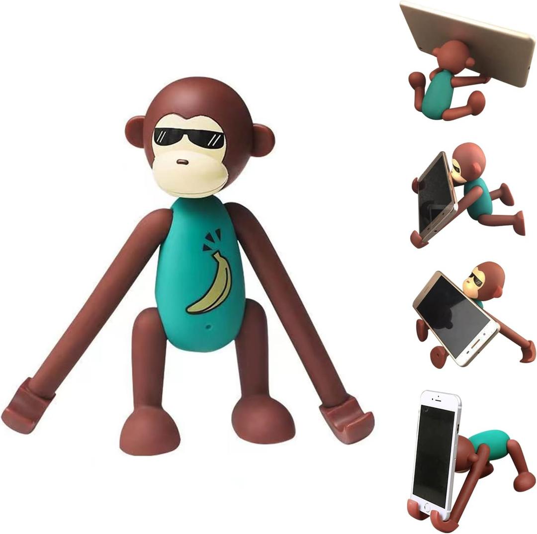 Cute Desk Accessory, Funny Desk Decor - Adjustable Phone Holder for Smartphones & Tablets (Green) (Golden,Green,Red,White,Yellow)