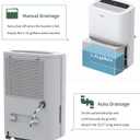 80 Pints Energy Star Dehumidifier with Drain Hose and WIFI for Large Spaces up to 5,000 Sq.Ft, Auto Defrost & Continuous Drainage - Ideal for Home Basements, Bathroom, and Bedroom