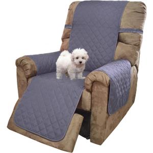 U-NICE HOME Recliner Chair Covers Reversible Chair Cover Pet Covers for Dogs with Elastic Straps Water Resistant Diamond Quilted (23''Recliner Small, Dark Grey/Light Grey)