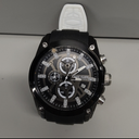 MEGIR Men's Analogue Sport Chronograph Luminous Quartz Watch with Fashion Silicone Strap (White)