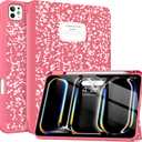 Soke Case for New iPad Pro 11 Inch (M5/M4) 5th Generation 2024-2025 with Pencil Holder - [Shockproof + Apple Pencil Charging + Auto Wake/Sleep], Soft TPU Back Cover for iPad Pro 11", Book Watermelon