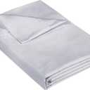 400 Thread Count 100% American Grown Cotton Silver Flat Sheet Only - Cooling Sheets - Luxury Sateen Weave - Full Size Flat Sheet Sold Separately - Super Soft Cotton Top Sheets (Full, Spanish Silver)