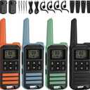 5Miles Long Range Walkie Talkies, Rechargeable with 22 FRS Channels, 2 Way Radio for Camping, 12 NOAA Weather Channels for Kids, Adults, 4 Pack