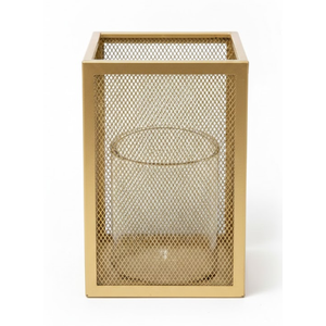 Honeybloom Metal Mesh Pillar Candle Holder 10in 