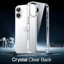 JETech Case for iPhone 16 6.1-Inch, Non-Yellowing Shockproof Phone Bumper Cover, Anti-Scratch Clear Back (Clear)
