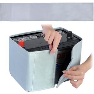 1PC 40"X7" Universal Car Battery Insulation Kit, Anti-Conductive Car Battery Wrap Blanket Self-Adhesive Battery Thermal Heat Shield Cover for Extreme Hot Cold Weather Protector for Vehicle Truck RV