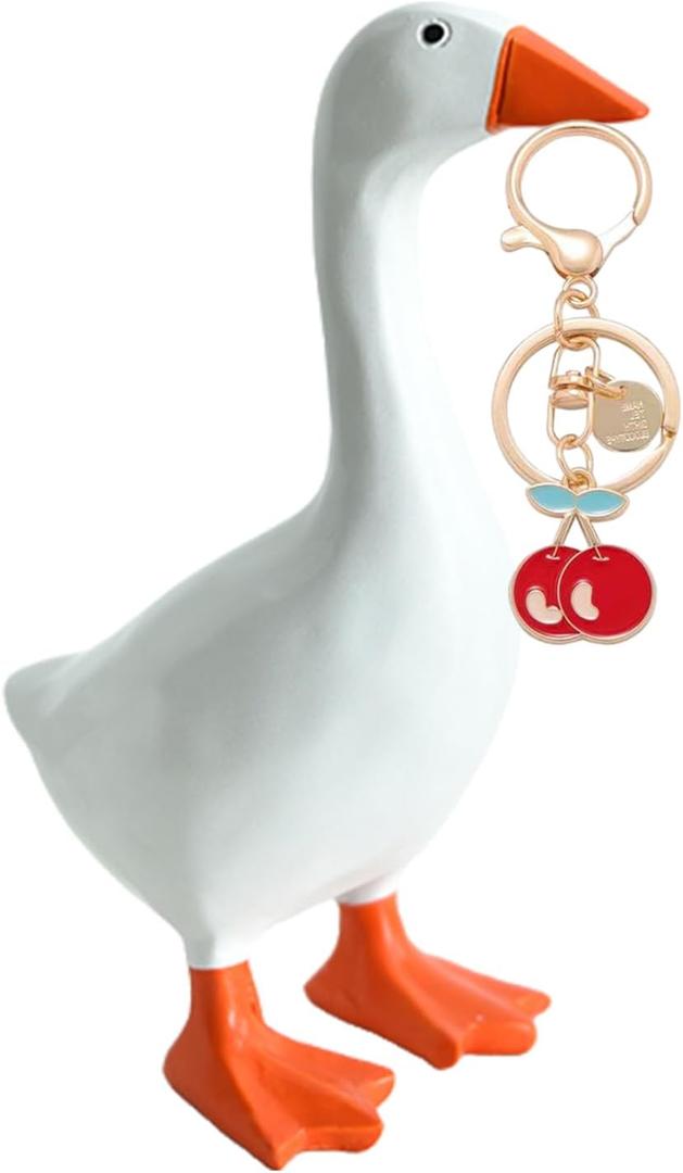 Magnetic Goose Key Holder, Cute Duck Statue Key Hanger, Kawaii Magnetic Silly Goose Figurines,Funny Office Desk Decor Bedroom Decorations Home Decor Aesthetic