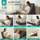 Bedluxe Wedge Pillow, 10 inch Bed Wedge Pillow, Elevated Body Pillow for Back Support, Acid Reflux, Leg, Neck Pain, Snoring, Triangle Pillow Wedge - Cooling Memory Foam Top, Dark Grey