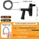 Drain Auger 33 ft, Plumbing Snake Hair Clog Remover Drain Snake Flexible Grabber Heavy Duty Sink Cleaner Tools for Shower Bathtub Bathroom Kitchen Pipe, Black