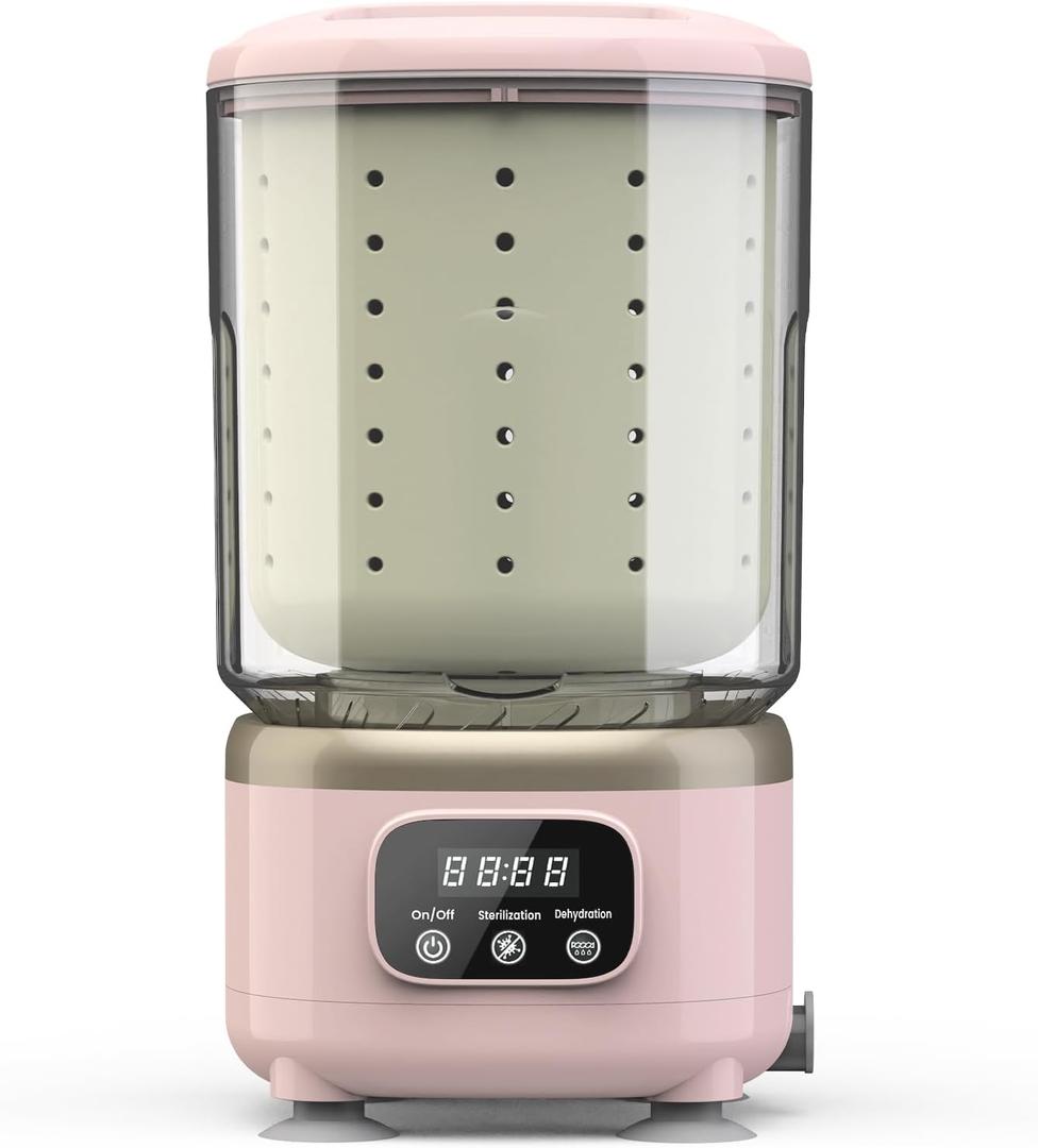 Pink Mini Underwear Washing Machine, Allin1 Valentines Rechargeable Portable Mini Washer Machine with 2L Cup Capacity for Bra Underwear Socks Home Hotel Apartment RV Travel.