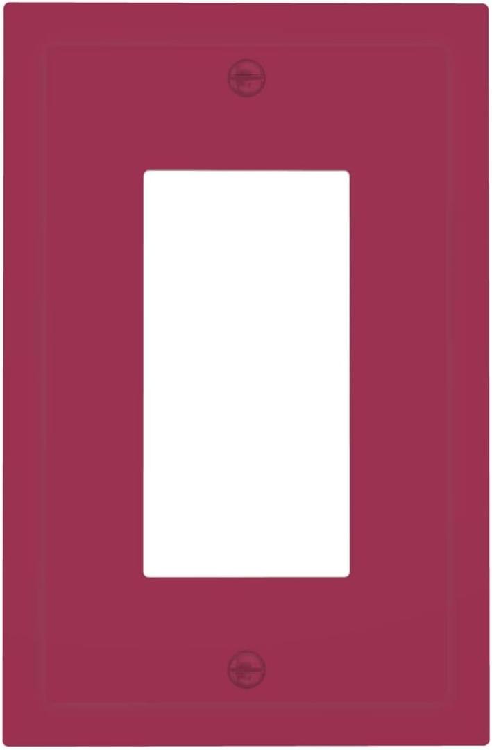 Wine Red Outlet Covers Burgundy 1 Gang Rocker Single Light Switch Cover Plate Decorative Gfci Wall Plate Electrical Switch Plate Covers Living Room Bedroom Dramatic Modern Cover