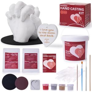Fiestajaja Hand Casting Kit for Couples, Hand Mold Kit for Adults & Kids, Anniversary Engagement Wedding Birthday Valentine Gifts for Her or Him,Boyfriend Girlfriend