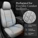 Leather Car Seat Covers Full Set Gray with Perforations