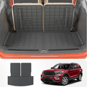 Cargo Mat Compatible with 2020-2025 2026 Ford Explorer Trunk Mat Cargo Liner Seat Back Cover Protector TPE All Weather Trunk Liner 2025 Explorer Accessories (Trunk Mat with Backrest Mats)