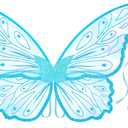 VEKDA Fairy Wings for Girls Women with Magic Fairy Wand Butterfly Costume Accessories for Halloween Cosplay Party (Blue)