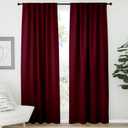 NICETOWN Blackout Curtain Panels Window Draperies - (Burgundy Color) 52x84 inch, 2 Pieces, Insulating Room Darkening Blackout Drapes for Bedroom