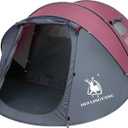 6 Person Easy Pop Up Tent,12.5 x 8.5 x53.5,Automatic Setup,Waterproof, Double Layer,Instant Family Tents for Camping,Hiking & Traveling (Brown Red)