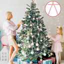 gisgfim 48 PCS Pink Velvet Bows for Christmas Tree 5 x 7 Inch Rustic Velvet Staircase Wreath Bows Pre-Tied Ribbon Crafts Gift Bow for Xmas Topper Garland Ornament Home Door Indoor Outdoor Decorations