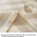 Alsoo Checkered Tablecloth Rectangle Washable Buffalo Plaid Table Cloth Cotton Linen Gingham Table Cover for Picnic Kitchen Dining Room, Beige and White, 60 * 75