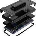 Compatible with Samsung Galaxy A42 5G Case,with Screen Protectors,Heavy Duty Rugged Shockproof Full Body Protection Kickstand Case with Belt Clip Holster for Samsung Galaxy A42 5G (Black)