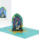 2 x Nativity Stained Glass Merry Christmas Cards 2025, Pop Up Christmas Cards w Envelope, 3D Xmas Card, Holiday Greeting Card Gifts for Her Him Wife Husband Family Son Mum Dad PQ