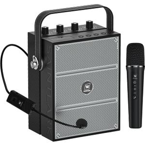 WinBridge S97 60W Bluetooth Speaker Mic Powerful Wireless Voice Amplifier with Dual Microphones, Portable PA System & Karaoke Machine for Teachers, Sound Effects, Guitar Input, High Bass