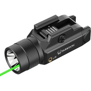 DARKFANG Tactical Flashlight and Green Laser Light Combo 1500 Lumen for Shotgun/Pistol Light with Momentary/Strobe Function for 1913 Picatinny Rail