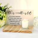 3 Pcs Sympathy Gifts Memorial Candle Acrylic and Wooden In Loving Memory Wedding Signs for Loss of Loved One Memorial Sign Bereavement Gifts (Wing)