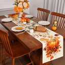 2 x Thanksgiving Table Runner, Hello Fall Pumpkin Hawthorn, Fall Table Decor Centerpieces for Home Kitchen Party Decorations 13x72 Inch