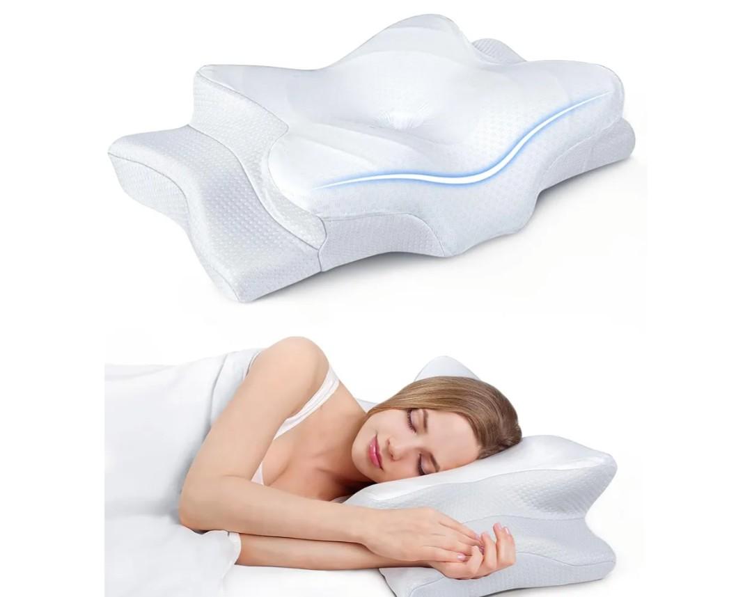 Ultra Pain Relief Cooling Pillow for Neck Support, Adjustable Cervical Pillow Cozy Sleeping, Odorless Ergonomic Contour Memory Foam Pillows, Orthopedic Bed Pillow for Side Back Stomach Sleeper