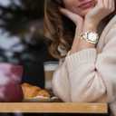 KADES Compatible for Apple Watch Series 10 46mm/42mm Series 9 8 7 45mm/41mm Series 6 5 4 SE 44mm/40mm Series 3 2 1 42mm/38mm, Sparkling Bling Diamond Band with Full Diamonds Case (Rose Gold with Black Pearl Shell)