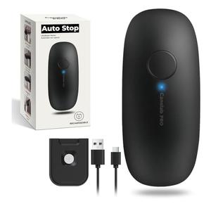 Canslab Ultrablade PRO Auto Stop Can Opener - Rechargeable Electric Can Opener for Kitchen for Seniors with Arthritis - One Touch Side Cut Opener, Smooth Edge, Handfree, Wall Mounted Small Size, Black