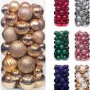 50ct Gold Christmas Ornaments Set, 2025 Shatterproof Christmas Tree Decorations, Christmas Ball Ornament, Vintage Classic Christmas Ornament Bulk for Christmas Decorations Indoor