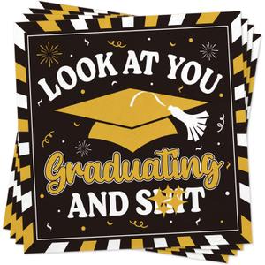 3 x 2026 Graduation Party Decorations, 50 Pack Cocktail Napkins for Congratulation Party Decor Supplies, Disposable Paper Napkins for College High School PhD Nurse Law School Graduations