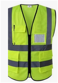 Reflective Vest, 1 STRIPE MESH LIME YELLOW
