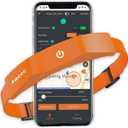 GPS Electric Dog Fence with Free App, Wireless Fence System with Training Collar, Portable for Outdoor Use, Rechargeable Waterproof Flexiable Collar, Adjustable of Dogs (Orange)