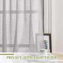NICETOWN Flax Sheer Linen Curtains Privacy Protection for Bedroom, Retro Style Semitransparent Textured Sheer Curtain Drapes Light Filter with Grommet Top, Grey, W52 x L45, Sold as 2 PCs