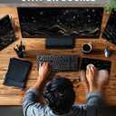 2 x Cute Mouse Pads,Unique Mouse Pad Design,Size 9.33 x 7.76 in,Desk Accesories with Rubber Non-Slip Base,Stitched Mouse Pad for Desk, Computer and Gaming (Black Desert B)