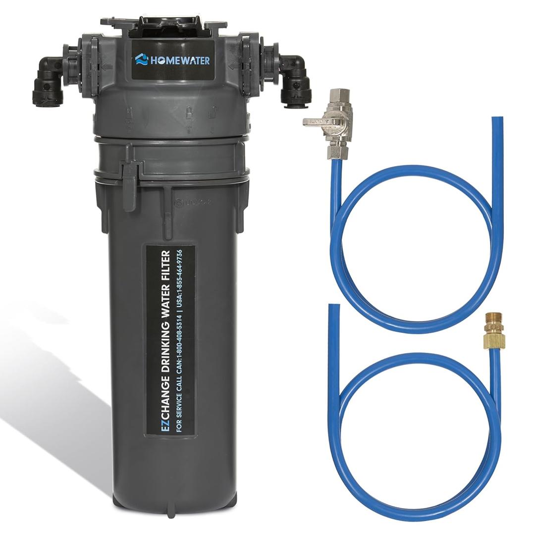EZChange Single Stage Under Sink Water Filter | Direct Connect Supreme Water Filtration System | Reduces Lead, Chlorine & Improve Water Quality | Made in North America