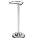 WZRUA Toilet Paper Holder Stand, Brushed Nickel Toilet Paper Holder Free Standing,Post Pivoting Design & Stable Weighted Base SUS304 Stainless Steel for Bathroom