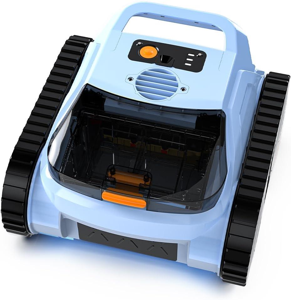Upgrade Cordless Robotic Pool Cleaner, Automatic Pool Vacuum for Inground Pools up to 2150 Sq.ft, 180min Runtime Pool Cleaner Robot for Pool Floors, Drain Cleaning, Walls, Waterline, 3H Fast Charging